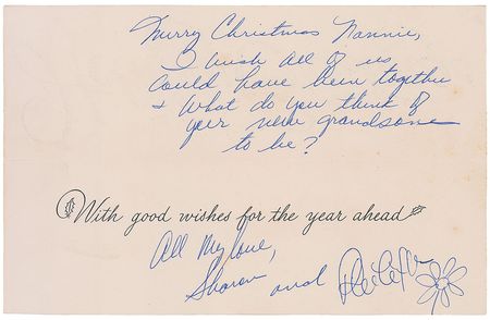 Lot #928 Sharon Tate Christmas Card - Image 1