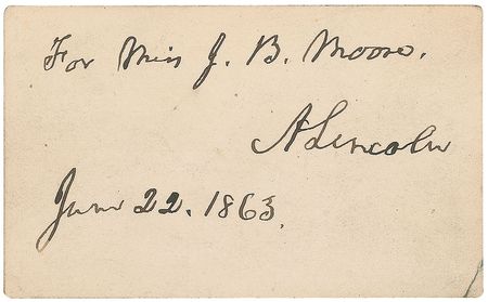 Lot #22 Abraham Lincoln: A week before Gettysburg,