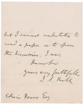 Lot #343 John Stuart Mill Handwritten Letter Signed - Image 2