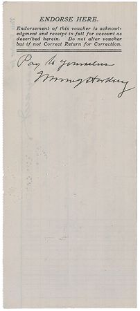 Lot #91 Warren G. Harding Check - Image 1