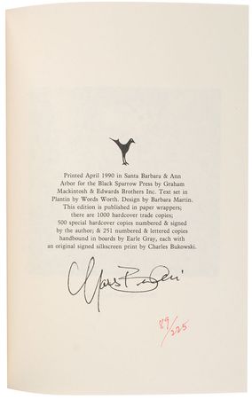Lot #672 Charles Bukowski Book - Image 2
