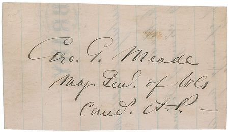 Lot #452 Winfield Scott Hancock and George Meade Signature - Image 2