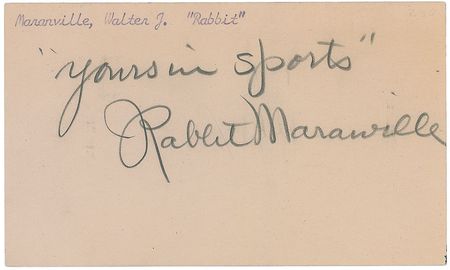 Lot #1039 Rabbit Maranville Signature - Image 1