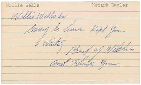 Lot #1049 Hilton Smith and Willie Wells Signatures - Image 1