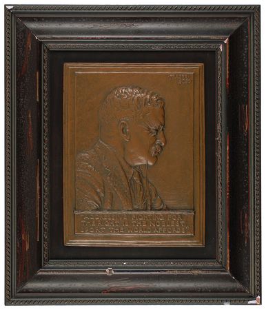 Lot #88 Theodore Roosevelt Bronze Relief Plaque - Image 1