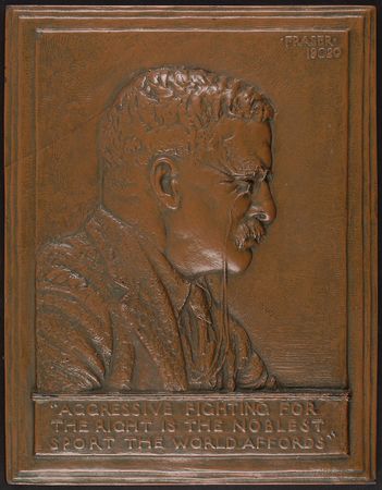 Lot #88 Theodore Roosevelt Bronze Relief Plaque - Image 2