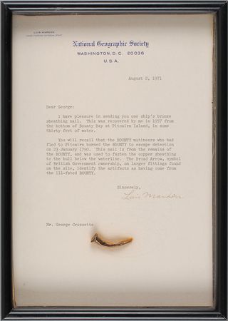 Lot #283 HMS Bounty: Reclaimed from remains of the HMS Bounty, site of the famous mutiny - Image 1
