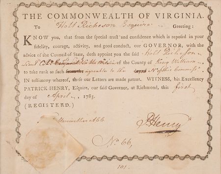 Lot #139 Patrick Henry Signed Document - Image 2