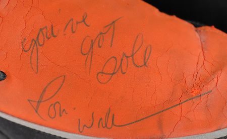Lot #933 Robin Williams: ?You?ve got sole??Robin Williams?s bright orange sneakers, given away on the street - Image 2