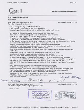 Lot #933 Robin Williams: ?You?ve got sole??Robin Williams?s bright orange sneakers, given away on the street - Image 3