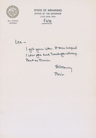 Lot #127 Bill Clinton Handwritten Letter Signed - Image 1
