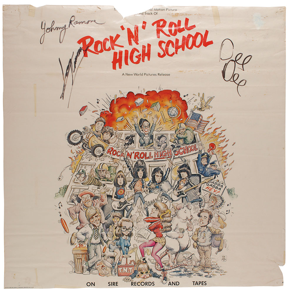 Ramones 'Rock 'n' Roll High School' Signed 45