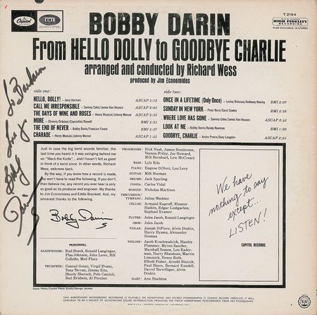 Lot #7243 Bobby Darin Signed Album - Image 1