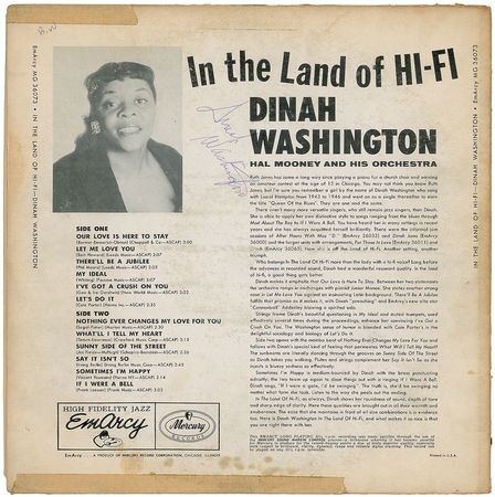 Lot #7198 Dinah Washington Signed Album - Image 1