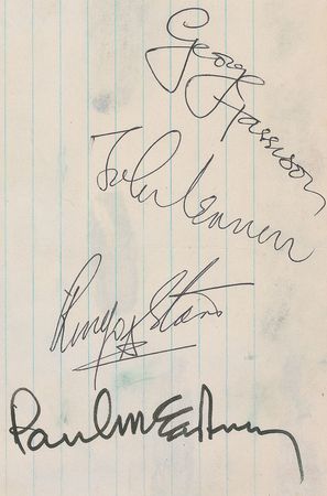 Lot #7010 Beatles Signatures