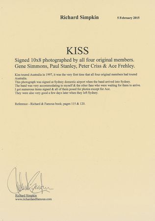 Lot #7306 KISS Signed Photograph - Image 2