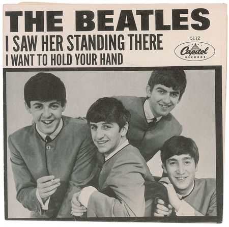 Lot #7072 Beatles Pair of 45 RPMs and Set of Charms - Image 1