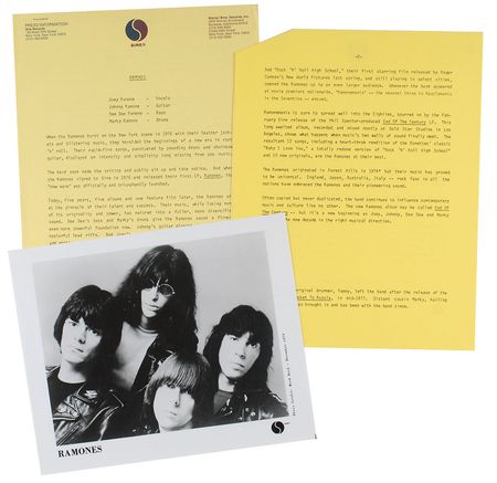 Lot #7434 The Ramones Signed Photograph and Press Kit - Image 2