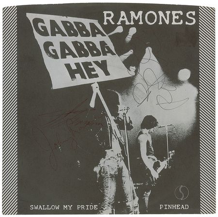 Lot #7450 The Ramones Signed ?Swallow My Pride? 45 RPM - Image 1