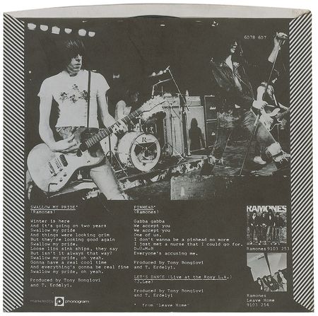 Lot #7450 The Ramones Signed ?Swallow My Pride? 45 RPM - Image 2