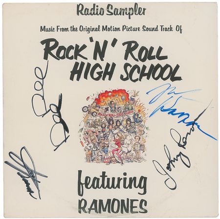 Lot #7440 The Ramones ‘Rock ‘n’ Roll High School’ Signed Radio Sampler Album - Image 1
