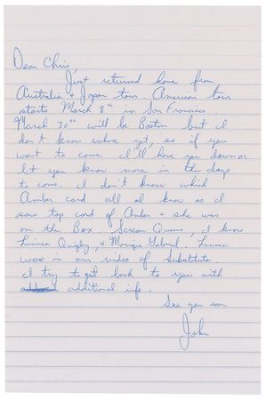 Lot #7473 Johnny Ramone Pair of Autograph Letters Signed - Image 1