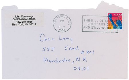 Lot #7473 Johnny Ramone Pair of Autograph Letters Signed - Image 4
