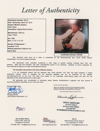 Lot #7155 Michael Jackson Signed Album - Image 2