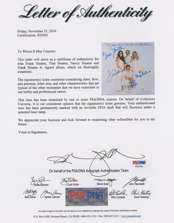 Lot #7200 Frank Sinatra and Family Signed Album - Image 2