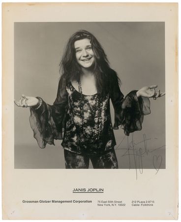 Lot #7245 Janis Joplin Signed Photograph - Image 1