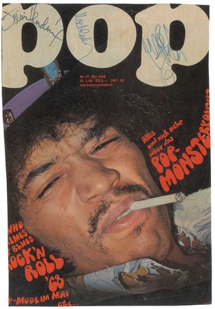 Lot #7092 Jimi Hendrix Experience Signed Magazine Cover - Image 1