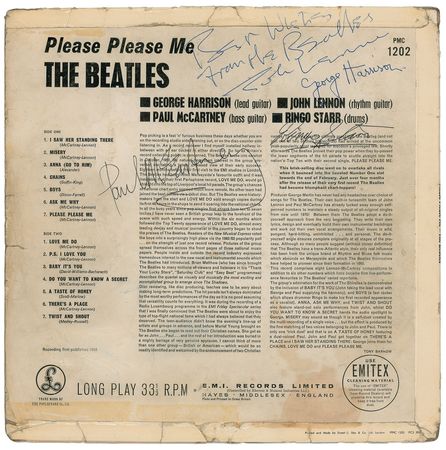 Lot #7001 Beatles Signed ‘Please Please Me’ Album