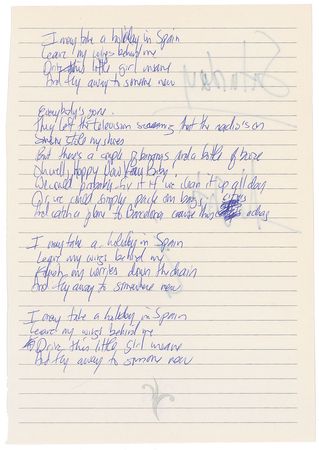 Lot #7533 Counting Crows: Adam Duritz Handwritten Lyrics - Image 1