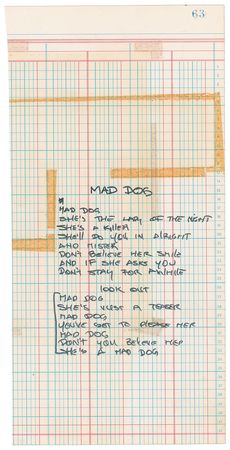 Lot #7309 KISS: Gene Simmons Handwritten Lyrics - Image 2