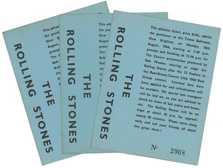 Lot #7115 Collection of Three Rolling Stones Tickets - Image 1