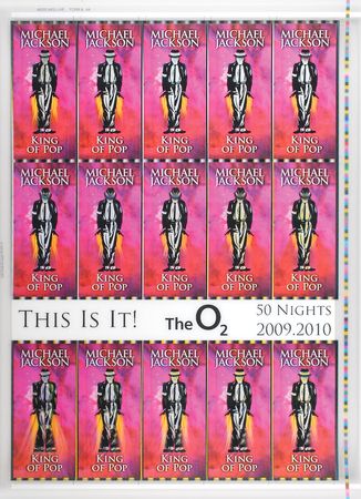 Lot #7158 Michael Jackson Set of Six Oversized Lenticular Ticket Sheets - Image 2