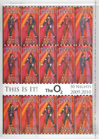 Lot #7158 Michael Jackson Set of Six Oversized Lenticular Ticket Sheets - Image 3