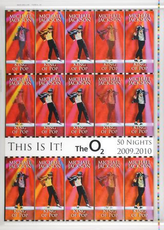 Lot #7158 Michael Jackson Set of Six Oversized Lenticular Ticket Sheets - Image 6