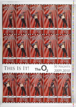 Lot #7158 Michael Jackson Set of Six Oversized Lenticular Ticket Sheets - Image 7