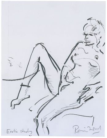 Lot #7113 Ronnie Wood Pair of Signed Sketches - Image 2