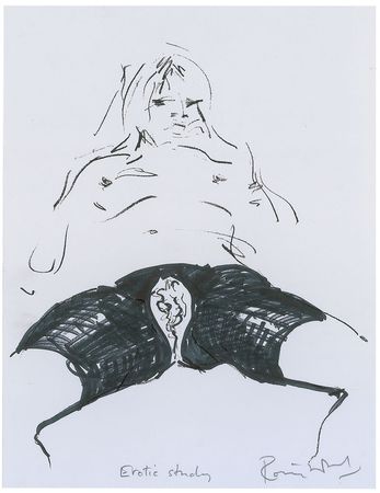 Lot #7113 Ronnie Wood Pair of Signed Sketches - Image 3