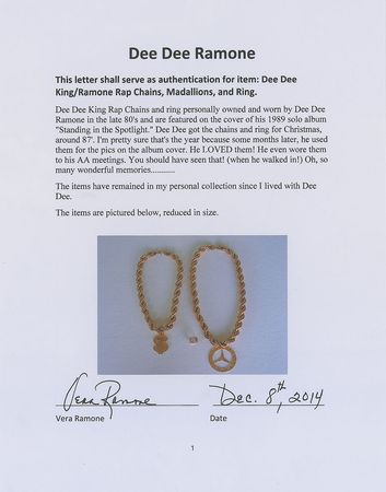 Lot #7504 Dee Dee Ramone?s Jewelry - Image 5
