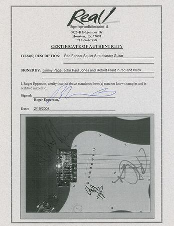 Lot #7139 Led Zeppelin Signed Guitar - Image 5