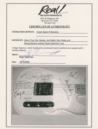 Lot #7326 Eagles Signed Guitar - Image 5