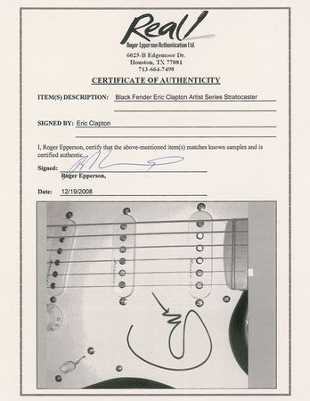 Lot #7327 Eric Clapton Signed Guitar - Image 6