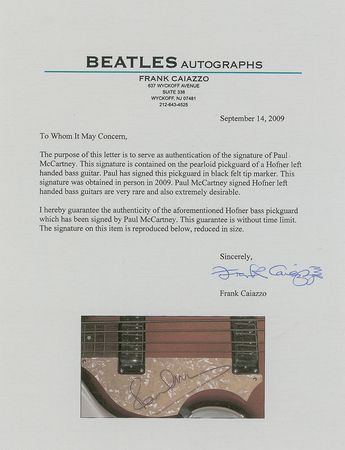Lot #7023 Paul McCartney Signed Bass Guitar - Image 6