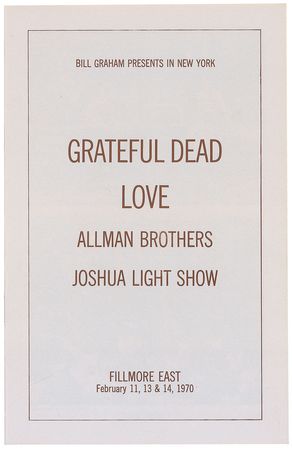 Lot #7134 Grateful Dead Fillmore East Program - Image 1