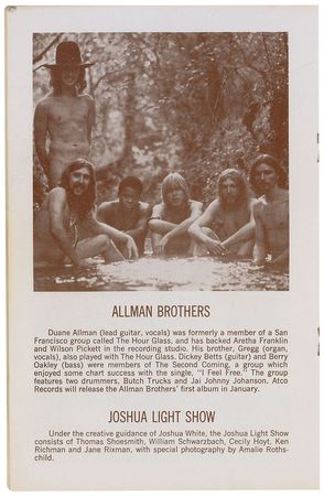Lot #7268 The Allman Brothers Fillmore East Program - Image 2