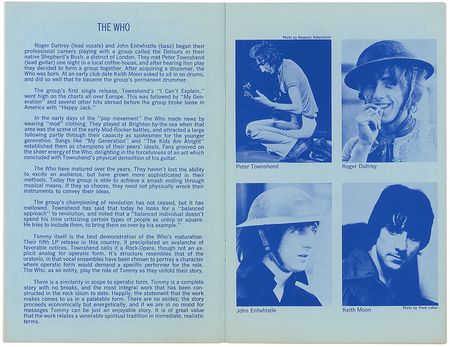 Lot #7274 The Who ?Tommy? Fillmore East Program - Image 1