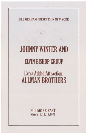 Lot #7269 The Allman Brothers Fillmore East Program - Image 1